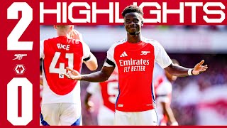 STARTING WITH A WIN ❤️  HIGHLIGHTS  Arsenal v Wolves 20  Havertz amp Saka  Premier League [upl. by Simdars]