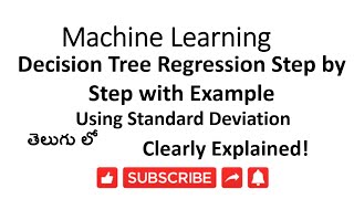 AITE6decision tree regression from scratch in telugusklearn [upl. by Rann]