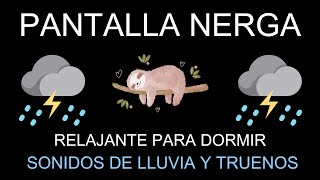 Lluvia Y Truenos En Pantalla Negra 😴 Ambiente Relajante Para Una Noche De Descanso 🌧️⚡ [upl. by Larisa]