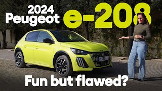 DRIVEN 2024 Peugeot e208 fun but flawed  Electrifyingcom [upl. by Aicsile265]