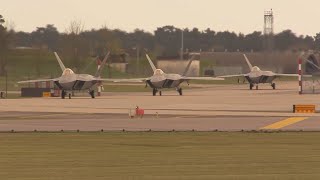 F22 RAPTORS RAF LAKENHEATH [upl. by Heffron442]