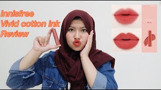 Review and Swatch Innisfree Vivid Cotton Ink BAHASA INDONESIA [upl. by Avram]