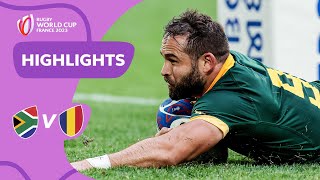 Reinach amp Mapimpi bag hattricks  South Africa v Romania  Rugby World Cup 2023 Highlights [upl. by Jorry]