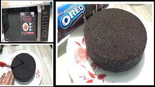 Oreo Biscuit Cake in Microwave Oven on Convection Mode  Eggless Oreo cake in Microwave Convection [upl. by Smaoht]