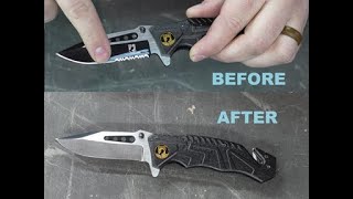 Removing Serrations on a Knife [upl. by Itin542]