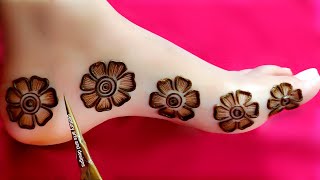 Very beautiful leg mehndi design  easy mehndi design  Feet👣 mehndi design  mehndi design  mehndi [upl. by Clayberg]