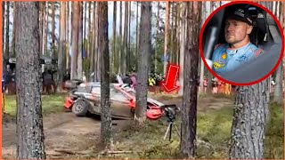 Esapekka Lappi Crashes 🔴 Out of Rally Finland 2024 After Hitting Tree 🌲💥FIA WRC 2024 [upl. by Enotna]