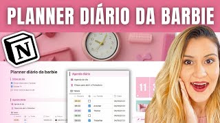 Como criar um planner diário no Notion  Barbie Aesthetic [upl. by Benildas]