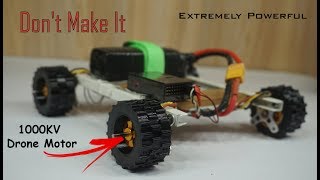 Extremely Powerful RC Car with 1000KV Drone motor  How NOT to make a Diy RC CAR🤣 [upl. by Hector361]