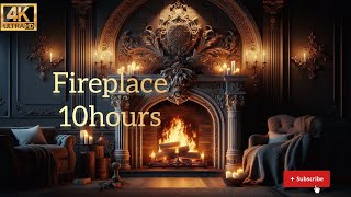 10hours fireplace  4k fireplace  10hours cozy fireplace [upl. by Keiko]