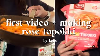 First Video  Making Rose Topokki [upl. by Adnirb]