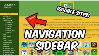 How To Create A Navigation Sidebar On Google Sites Unblocked Games Website [upl. by Samuel]