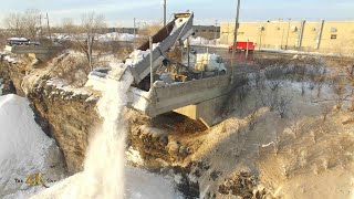 Two hour raw video of snow removal operations in Montreal Canada [upl. by Hsakaa]