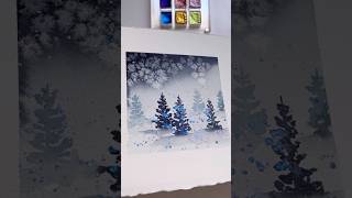 Winter Wonderland Watercolor watercolor watercolorart [upl. by Kreiker142]