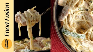 Chicken Alfredo Spaghetti Recipe by Food Fusion [upl. by Gillette]