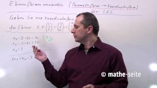 Parameterform in Koordinatenform umwandeln Beispiel 8  V0106 [upl. by Clementine]