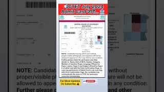 CTET July 2024 Admit card जारी ctet exam 2024 education shorts viral tet [upl. by Emia]