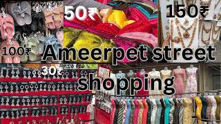 Ameerpet street shopping  Hyderabad cheap street shopping  Hyderabad street shopping [upl. by Eralcyram274]