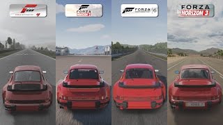 Forza 4 vs Forza Horizon 2 vs Forza 6 vs Forza Horizon 3  Porsche 911 Turbo 33 Sound Comparison [upl. by Arutak]