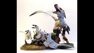 Creative Beast Studio  Beasts of the Mesozoic White Raptor Adult and Nestlings [upl. by Aihsenat682]