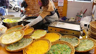 Amazing Skills  Korean Traditional Pancake Crispy Making  Korean Street Food [upl. by Haek]