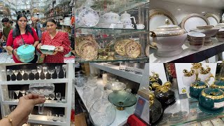 5 Rsसे शुरू😱 Premium Crockery Items  Luxury Crockery Wholesale Market in Delhi Azad Market Delhi [upl. by Enaywd]