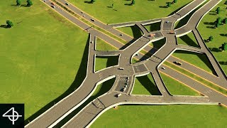 Building a Diverging Diamond Interchange Cities Skylines speedbuild and showcase 3 [upl. by Joli]