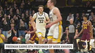 Owen Freeman earns 8th Big Ten Freshman of the Week award [upl. by Anairad745]