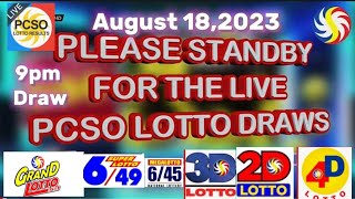 PCSO LOTTO LIVE RESULT 9pm Draw August 182023 [upl. by Ettebab]