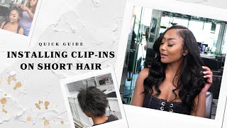 Quick amp Easy ClipIn Hair Extensions Installation on Short Hair Tutorial [upl. by Atikal341]