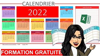 Créer un calendrier annuel sur excel [upl. by Neddy777]