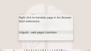 Right click to translate page in Arc Browser best extensions [upl. by Kiley]