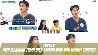 SUB INDO Zayyan menjelaskan tidak bisa makan babi dan nyanyi sariosa [upl. by Nerro]