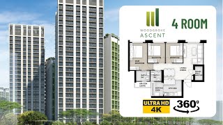 Woodgrove Ascent 4room Virtual Tour  2021 May Woodlands BTO  VR 360 4K [upl. by Adoh]