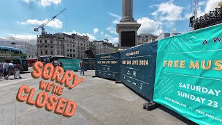 DJI Action 4  Trafalgar Square is Closed London Walk 4K from Charing Cross to London Waterloo [upl. by Doss]