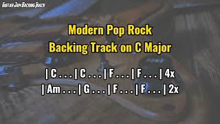 Modern Pop Rock Guitar Backing Track in C Major [upl. by Clair]