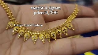 Latest Simple And Light Weight Gold Necklace Designs with weight and priceGold Necklace Designs [upl. by Naesal793]