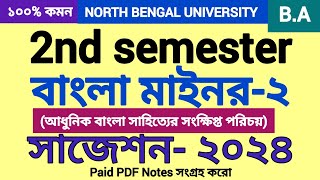 nbu 2nd semester Bengali Minor 2 syllabus and suggestion 2024  northbengaluniversity bengali [upl. by Halbeib859]