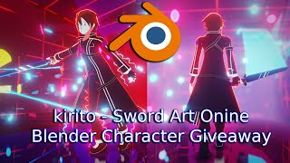 Kirito  Sword Art Online  Character Giveaway  Blender 30  CGDASH [upl. by Ellerahc]