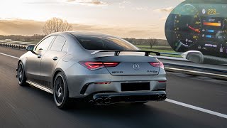 MercedesAMG CLA 45 S 4Matic  TOP SPEED on AUTOBAHN NO SPEED LIMIT [upl. by Ardnoik]