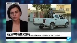 Guerre en SYRIE  La Turquie lance son opération contre lEI à Jarablus [upl. by Zeret319]