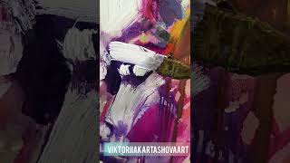 viktoriiakartashovaart Process in studio Hello world canvas acrylic ink 150x100 cm 2024 [upl. by Esereht229]