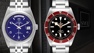 Tudor Watches Heritage Black Bay Burgundy Bezel 79220R and Glamour Day Date Blue Dial 76200 [upl. by Arden754]