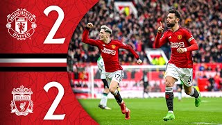 Bruno Scores From The Halfway Line 🤯  Man Utd 22 Liverpool  Highlights [upl. by Homovec]