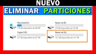 ✅Cómo ELIMINAR una PARTICIÓN del disco duro en WINDOWS 11 10 8 Y 7 🔴 Sin Programas InternoExterno [upl. by Slrahc]