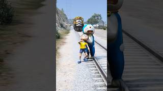 DORAEMON FALL FROM MOUNTAIN NOBITA LEFT BEHIND  gta5 shorts [upl. by Robers487]