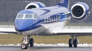 Azerbaijan Gulfstream G550 Take Off at Airport BernBelp [upl. by Zeb]