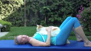 Backyard Pilates 7 with Jillian Hessel Belly vs Chest Breathing with Cat [upl. by Htezzil]