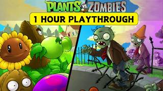 Plants vs Zombies 1 HOUR Playthrough  Replaying plants vs zombies iOS Android [upl. by Ainahpets]