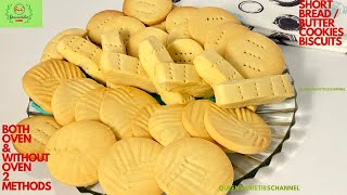 SIMPLE BISCUITS RECIPE  3 INGREDIENTS 2 STYLES NO OVEN amp WITH OVEN BAKED HOMEMADE BUTTER COOKIES [upl. by Posner460]